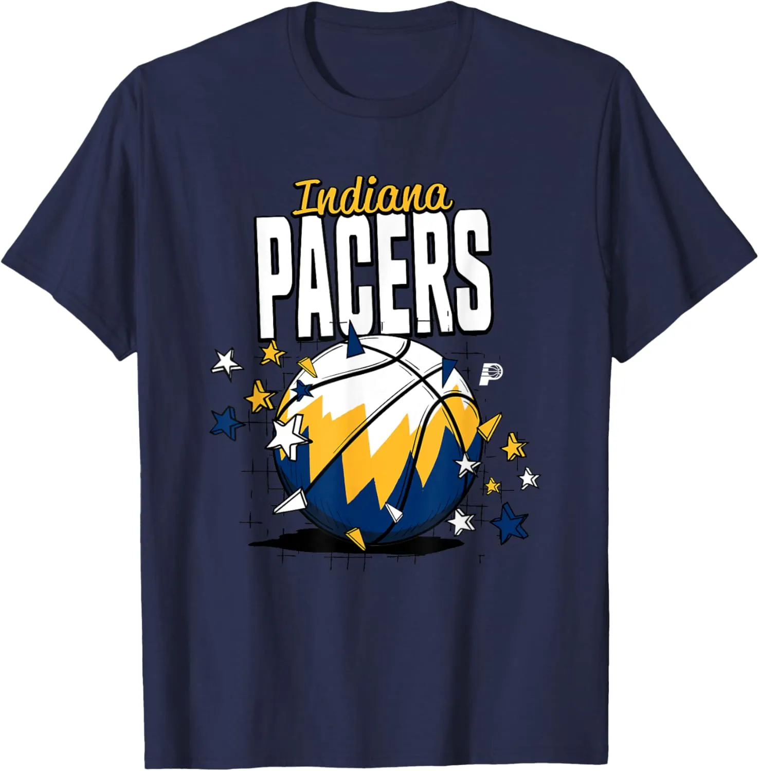 NBA Indiana Pacers Basketball Doodle Stars T-Shirt
