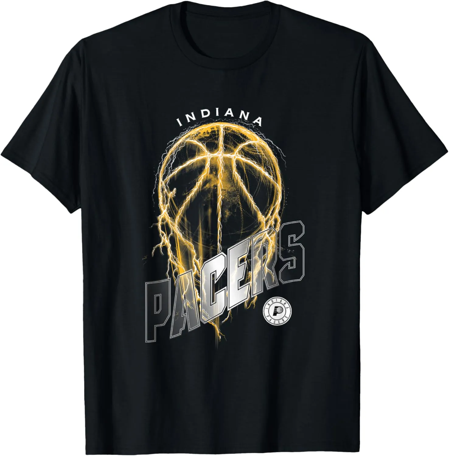 NBA Indiana Pacers Lightning Bolt Basketball Logo T-Shirt