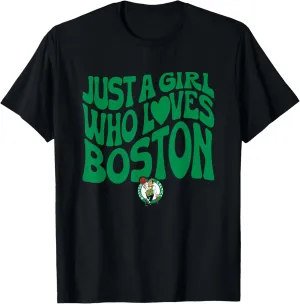 NBA Just A Girl Who Loves Boston Celtics Wavy Logo T-Shirt