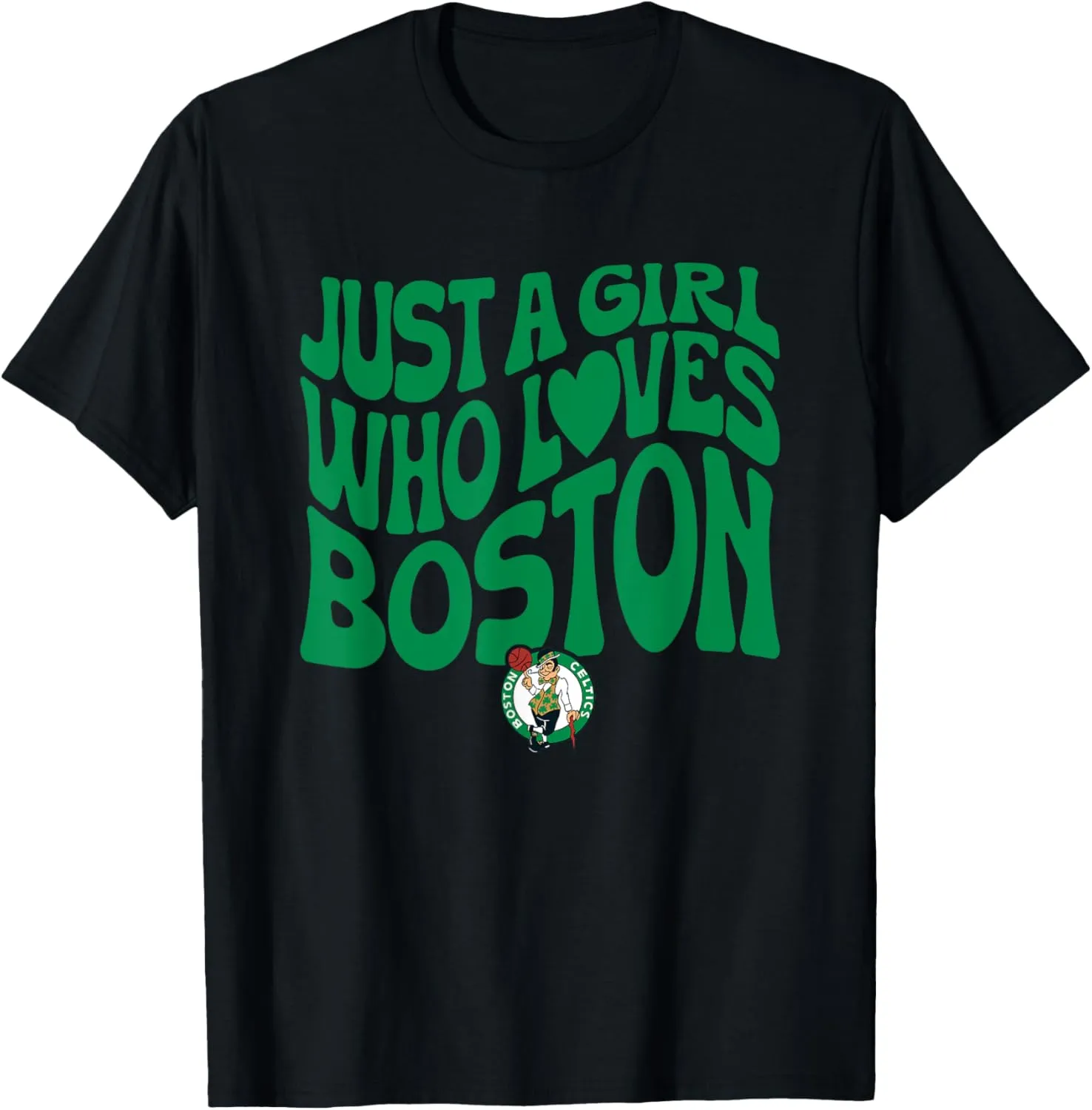 NBA Just A Girl Who Loves Boston Celtics Wavy Logo T-Shirt
