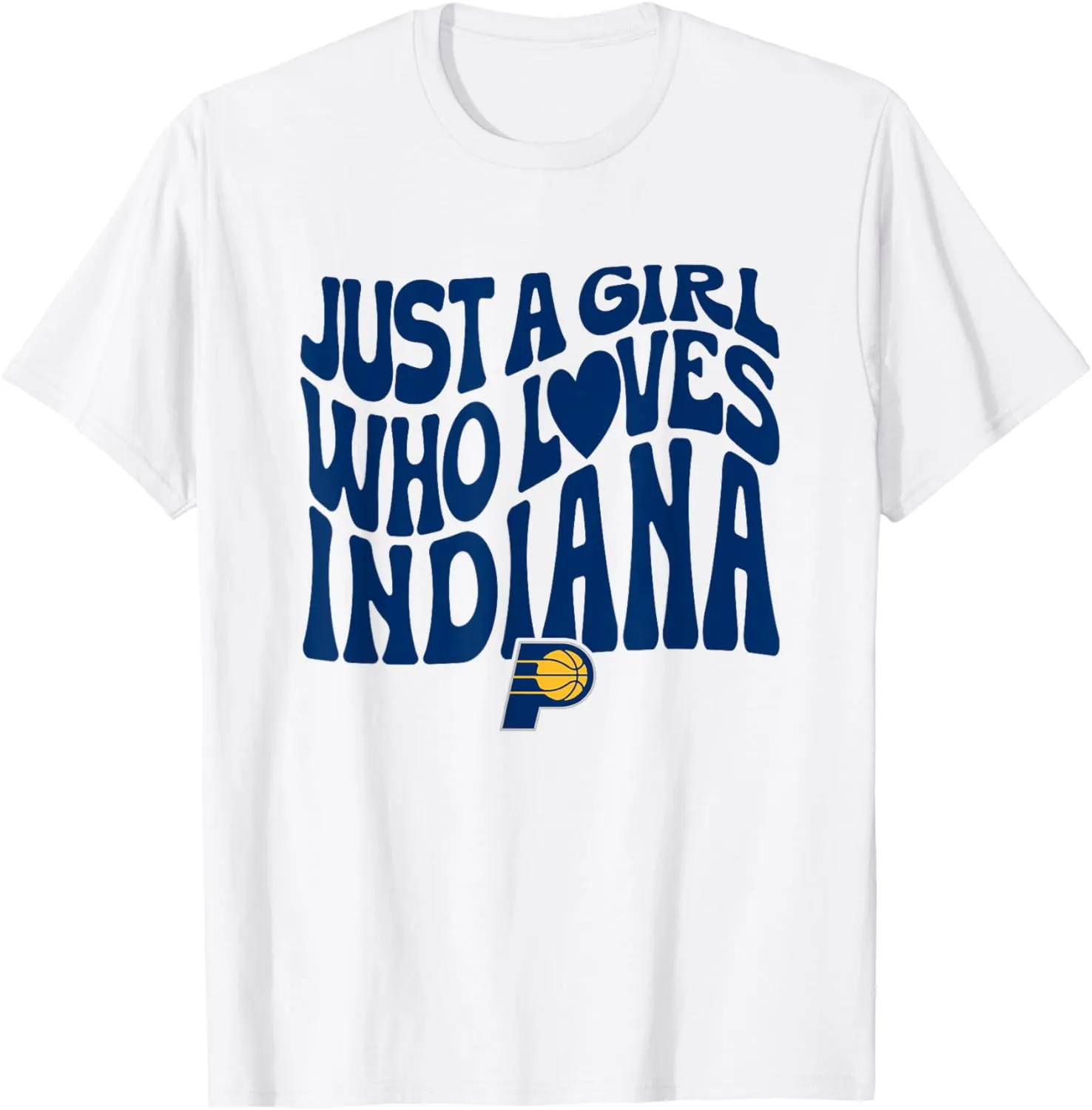 NBA Just A Girl Who Loves Indiana Pacers Wavy Logo T-Shirt