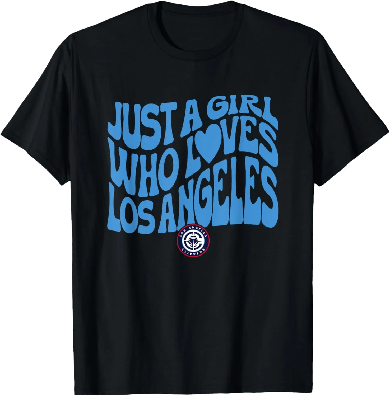 NBA Just A Girl Who Loves Los Angeles Clippers Wavy Logo T-Shirt