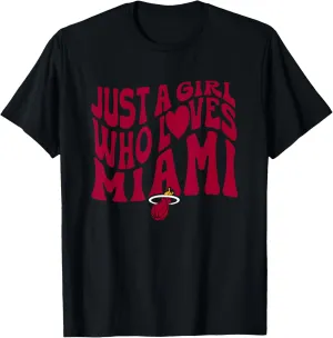 NBA Just A Girl Who Loves Miami Retro Heat Wave T-Shirt