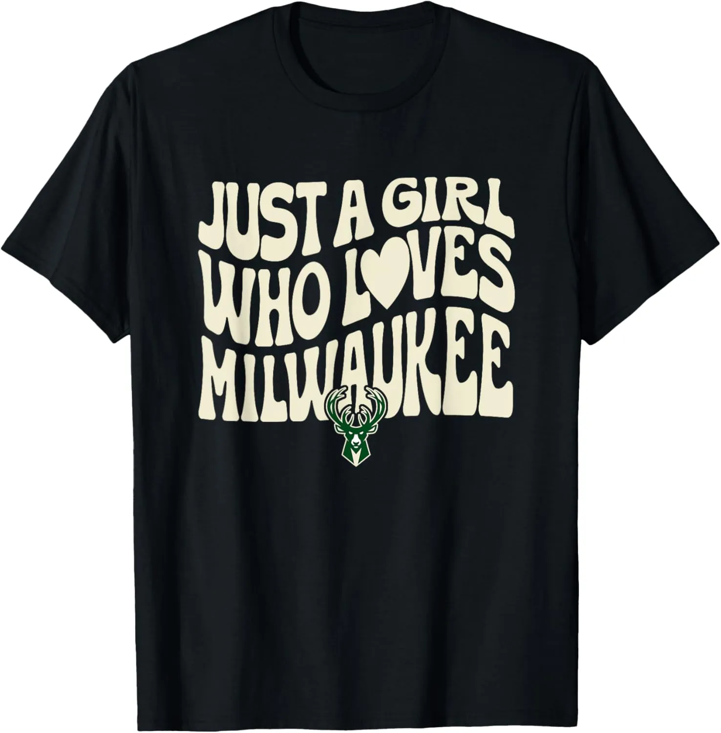 NBA Just A Girl Who Loves Milwaukee Bucks Vintage Wave T-Shirt