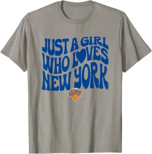 NBA Just A Girl Who Loves New York Knicks Wave Logo T-Shirt