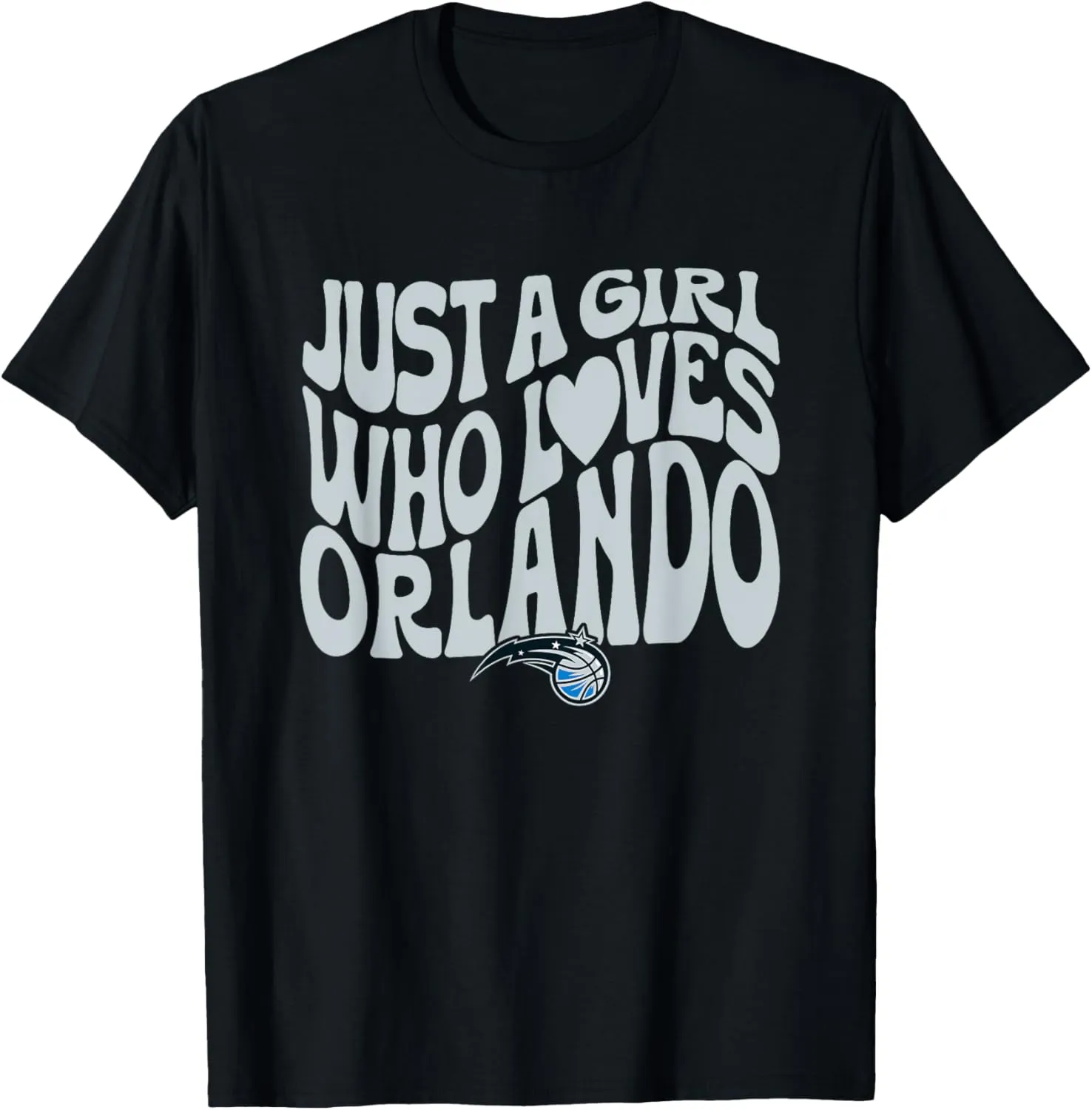 NBA Just A Girl Who Loves Orlando Magic Wavy Logo T-Shirt