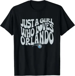 NBA Just A Girl Who Loves Orlando Magic Wavy Logo T-Shirt