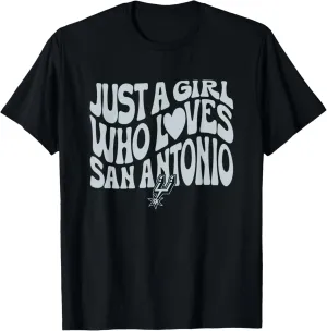 NBA Just A Girl Who Loves San Antonio Retro Wave T-Shirt