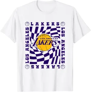 NBA Los Angeles Lakers Retro Checkerboard Wave T-Shirt
