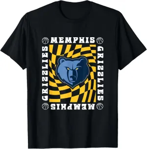 NBA Memphis Grizzlies Retro Checkerboard Wave T-Shirt