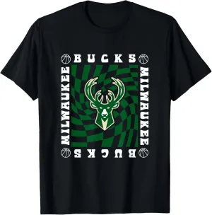 NBA Milwaukee Bucks Retro Checkerboard Wave T-Shirt