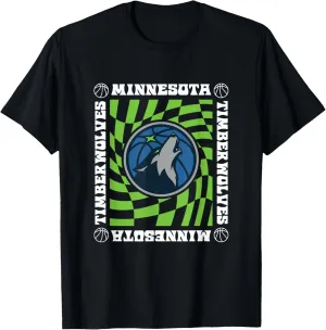 NBA Minnesota Timberwolves Retro Checkerboard Wave T-Shirt