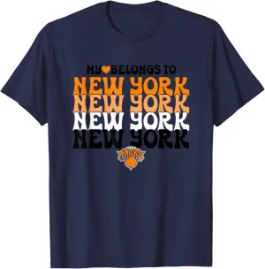 NBA My Heart Belongs To New York Logo Stack T-Shirt