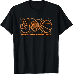 NBA New York Knicks Peace Love Basketball T-Shirt