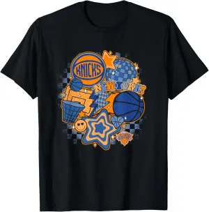 NBA New York Knicks Psychedelic Basketball Collage T-Shirt
