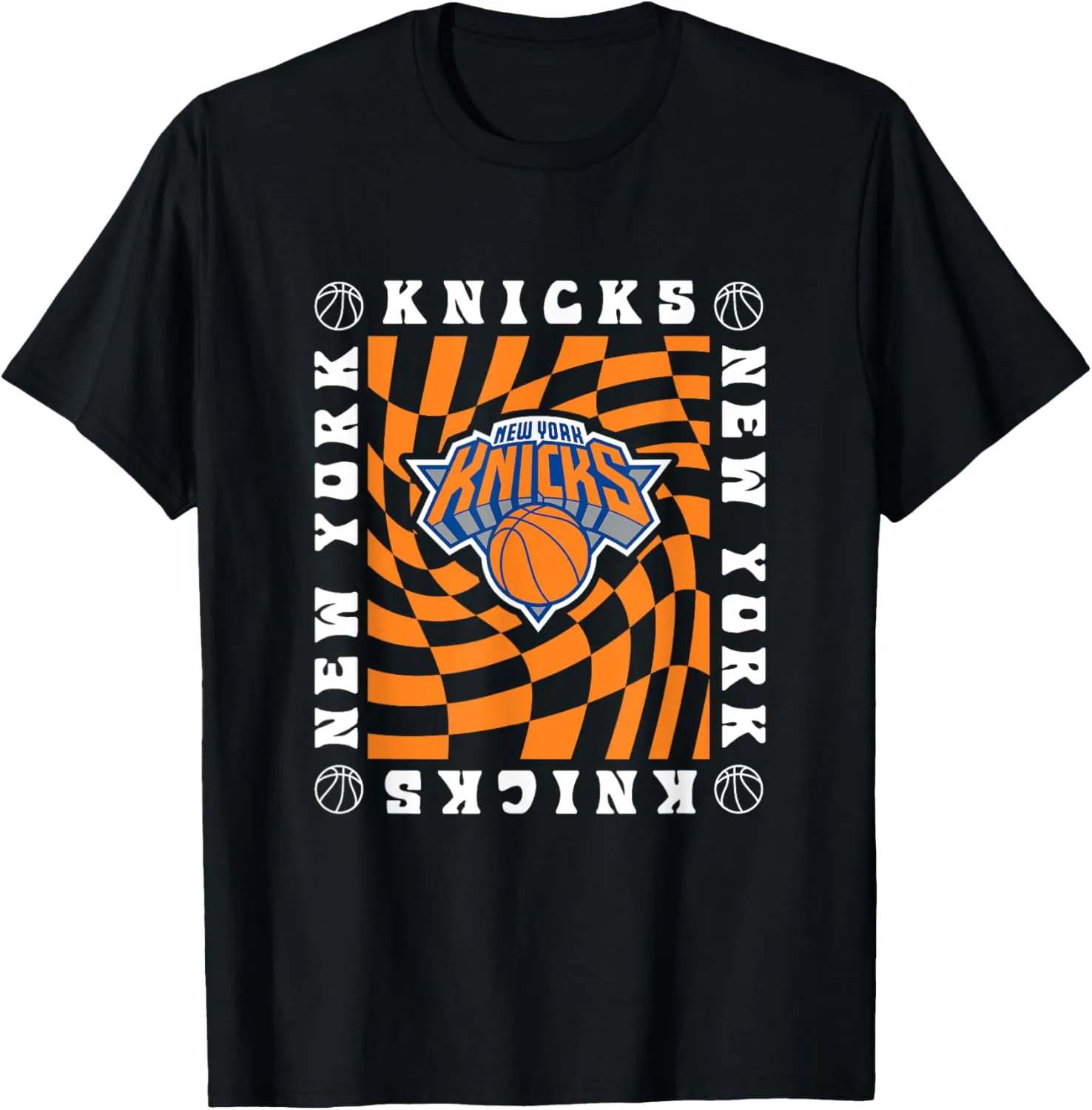 NBA New York Knicks Retro Checkerboard Wave T-Shirt