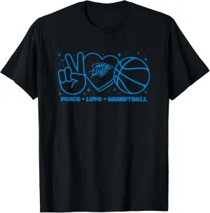 NBA Oklahoma City Thunder Peace Love Basketball T-Shirt