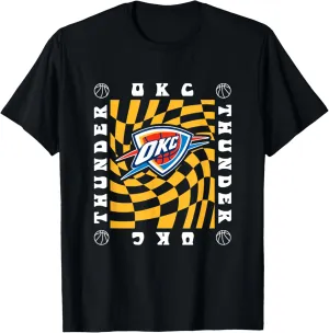 NBA Oklahoma City Thunder Retro Checkerboard Wave T-Shirt
