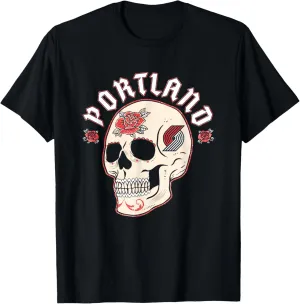 NBA Portland Trail Blazers Halloween Floral Skull T-Shirt