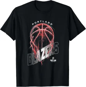 NBA Portland Trail Blazers Lightning Bolt Basketball Logo T-Shirt