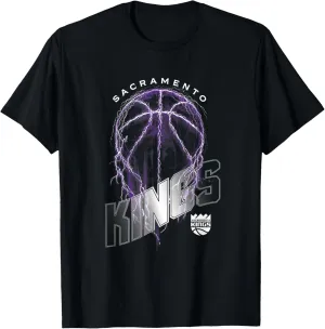 NBA Sacramento Kings Lightning Bolt Basketball Logo T-Shirt