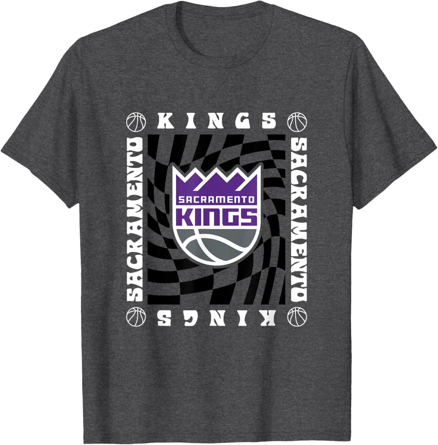 NBA Sacramento Kings Retro Checkerboard Wave T-Shirt