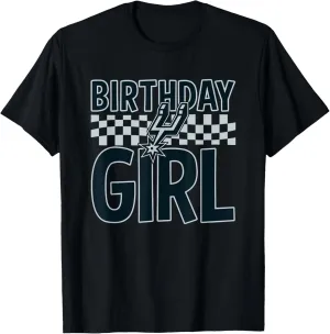 NBA San Antonio Spurs Birthday Girl Checkered Logo T-Shirt
