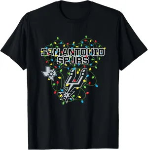 NBA San Antonio Spurs Christmas Lights Holiday T-Shirt