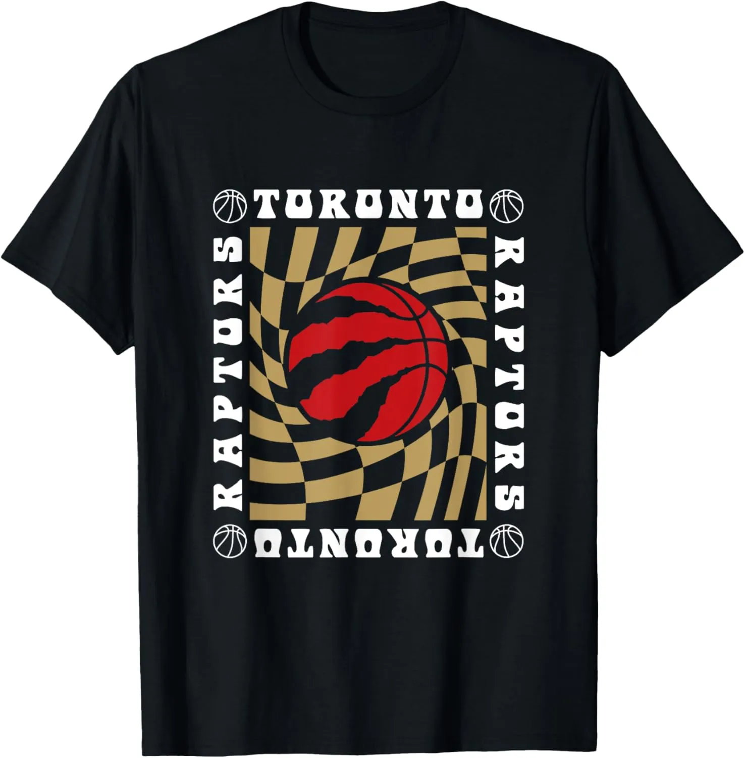 NBA Toronto Raptors Retro Checkerboard Wave T-Shirt