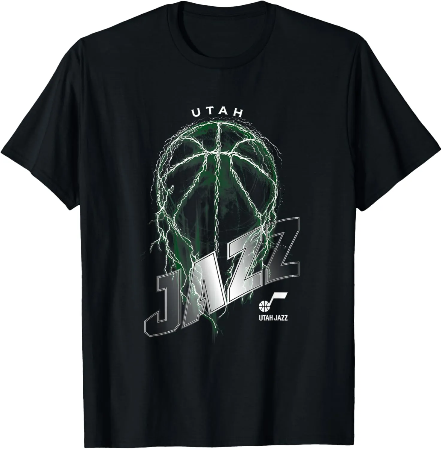 NBA Utah Jazz Lightning Bolt Basketball Logo T-Shirt