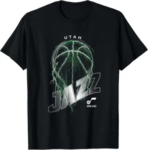 NBA Utah Jazz Lightning Bolt Basketball Logo T-Shirt