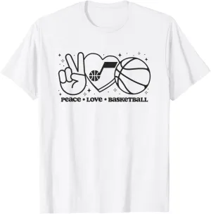 NBA Utah Jazz Peace Love Basketball T-Shirt