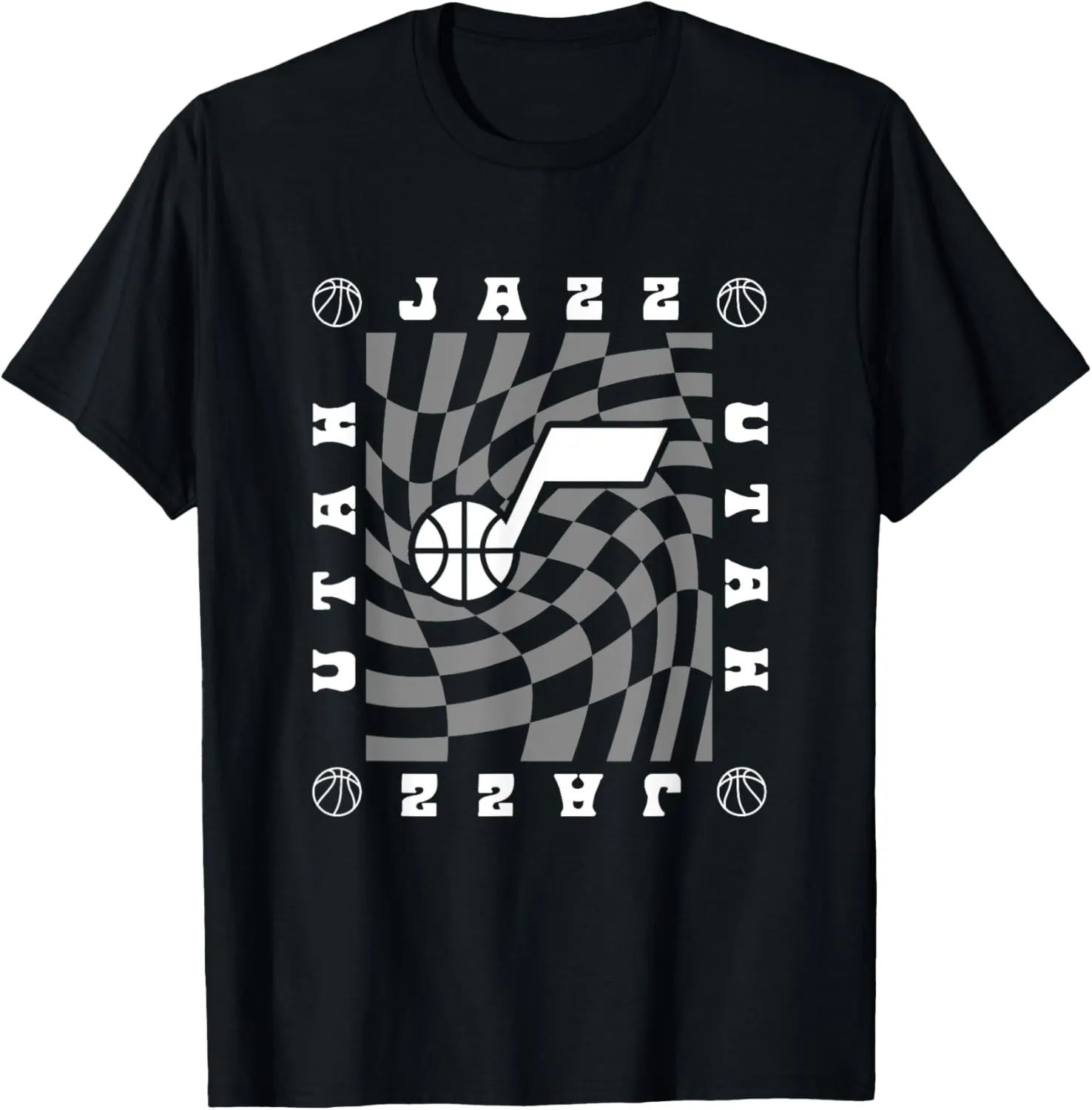 NBA Utah Jazz Retro Checkerboard Wave T-Shirt