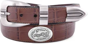 NCAA Florida Gators Crocodile Tip Leather Concho Belt
