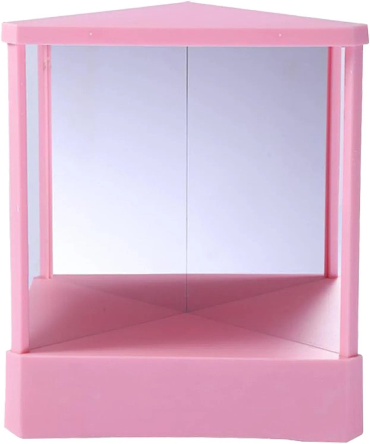 Non-Reversing Mirror - True Reflection Standing Cosmetic Mirror for Makeup Hair Styling Grooming Facial Correction, Tri Mirror Design Enhances Self-Awareness, Ideal Gift for Women Girls (Pink)