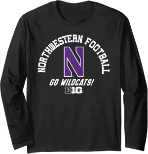 Northwestern Wildcats Big 10 Football Logo Long Sleeve T-Shirt
