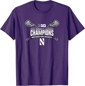 Northwestern Wildcats Big Ten Champs 2024 Women's Lacrosse T-Shirt
