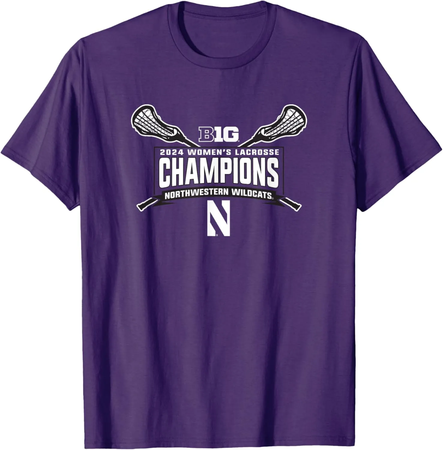 Northwestern Wildcats Big Ten Champs 2024 Women's Lacrosse T-Shirt