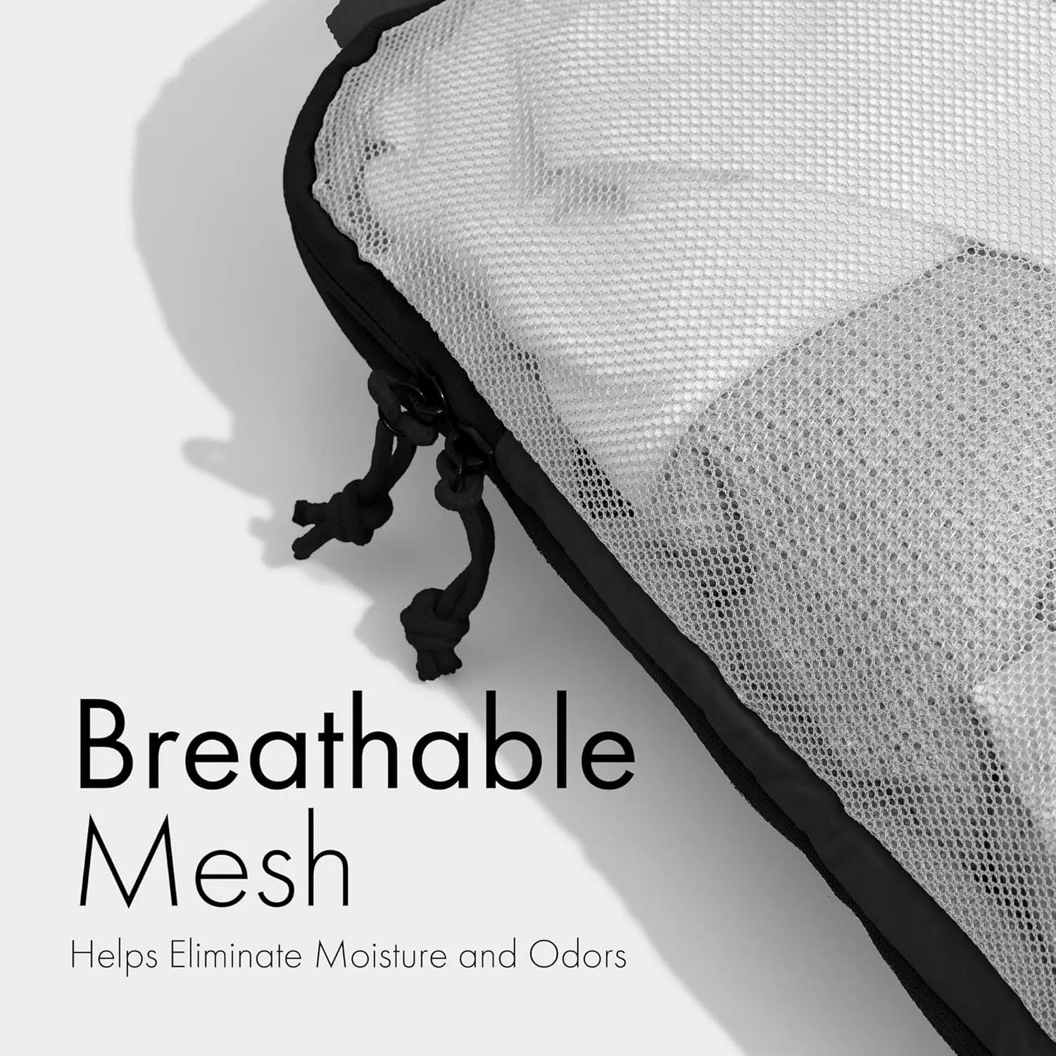 (Not Made In China) Compression Packing Cubes For Travel 6pc Set, Suitcase and Luggage Organizer Bags, Lightweight, Durable (Black)