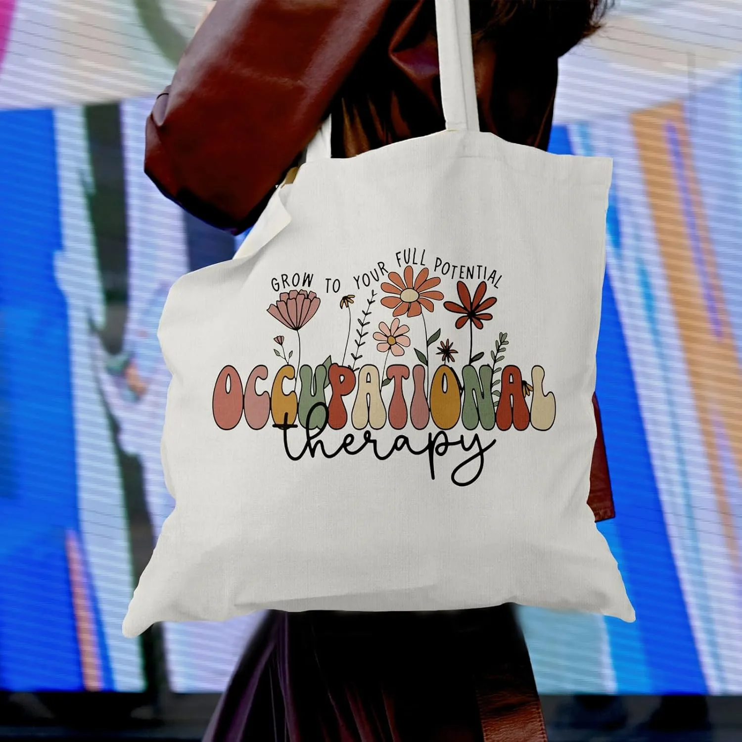 Occupational Therapy Canvas Tote - Mental Health, OT Appreciation Bag for Women