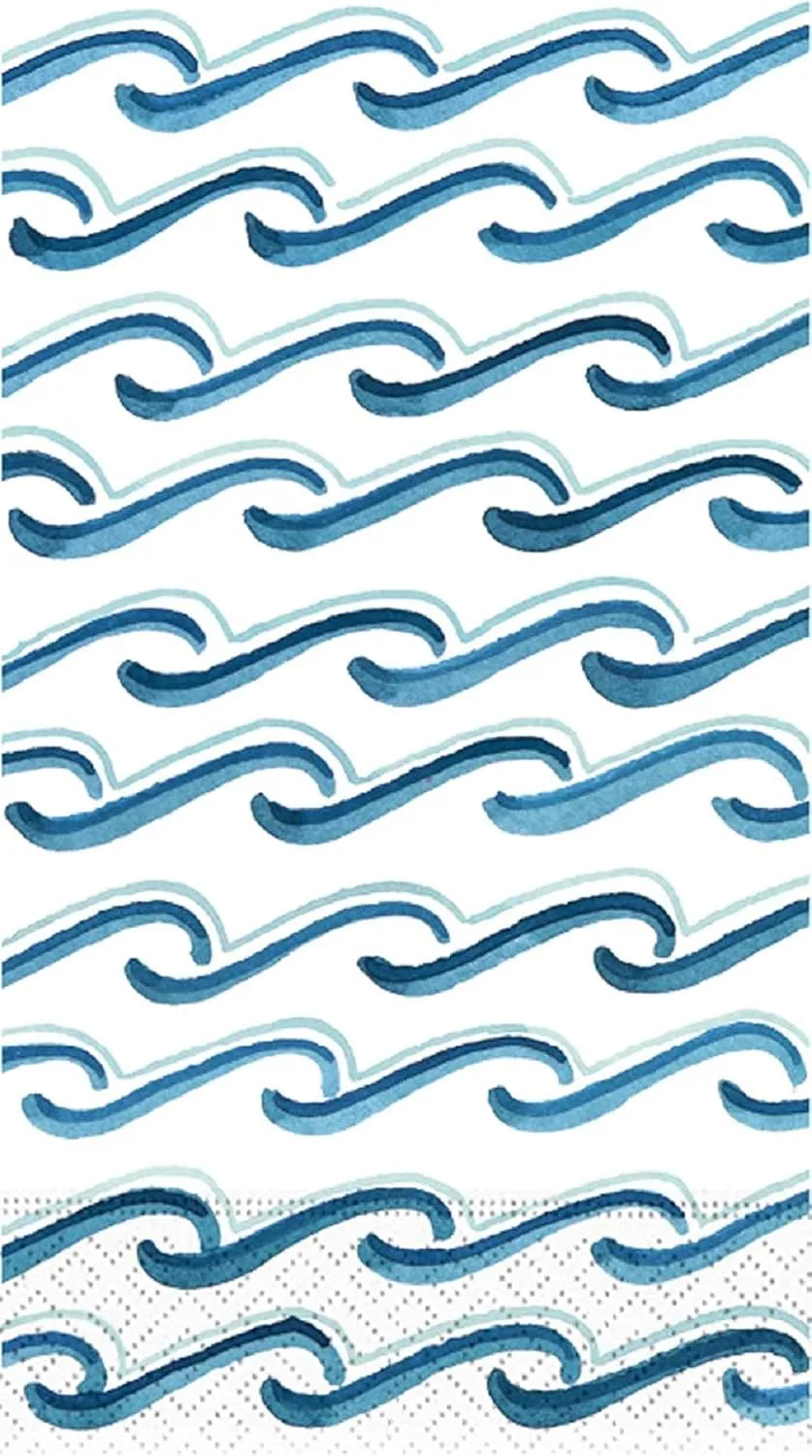 Ocean Waves Paper Guest Towels | Two Pack of 15-3-Ply Buffet Napkins | Beach - Ocean Theme