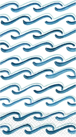 Ocean Waves Paper Guest Towels | Two Pack of 15-3-Ply Buffet Napkins | Beach - Ocean Theme