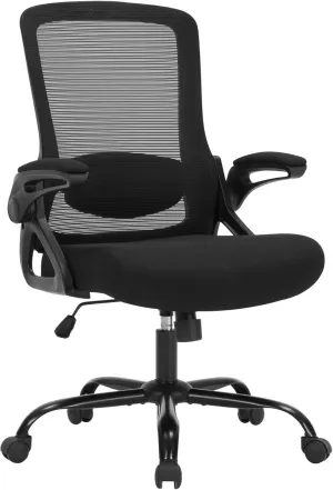 Office Chair, Ergonomic Desk Chair with Adjustable Height, Lumbar Support, High Back Mesh Support with Flip up Armrests, Task Chairs for Home Office Computer