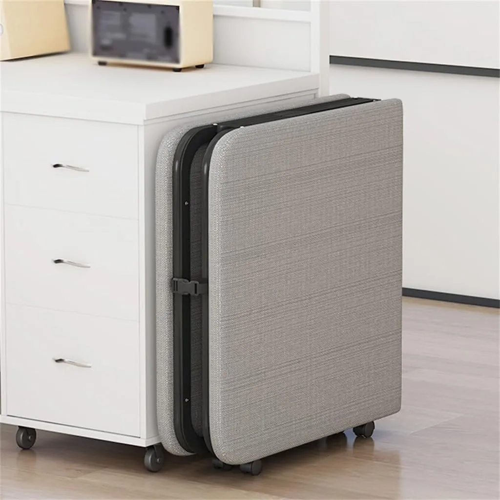 Office Folding Bed Upholstered Lunch Bed Single Household with Wheeled Beds Reinforced Beds Napping Artifacts(70cm)