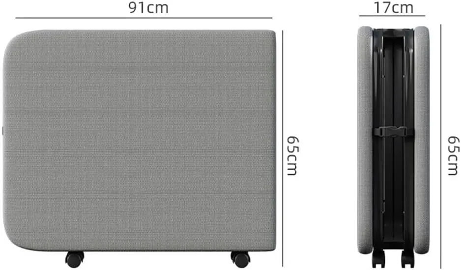 Office Folding Bed Upholstered Lunch Bed Single Household with Wheeled Beds Reinforced Beds Napping Artifacts(70cm)