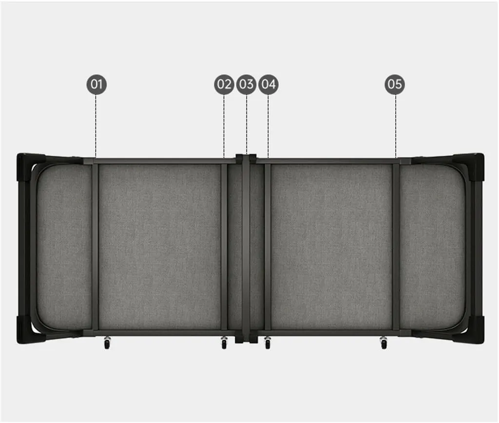 Office Folding Bed Upholstered Lunch Bed Single Household with Wheeled Beds Reinforced Beds Napping Artifacts(70cm)
