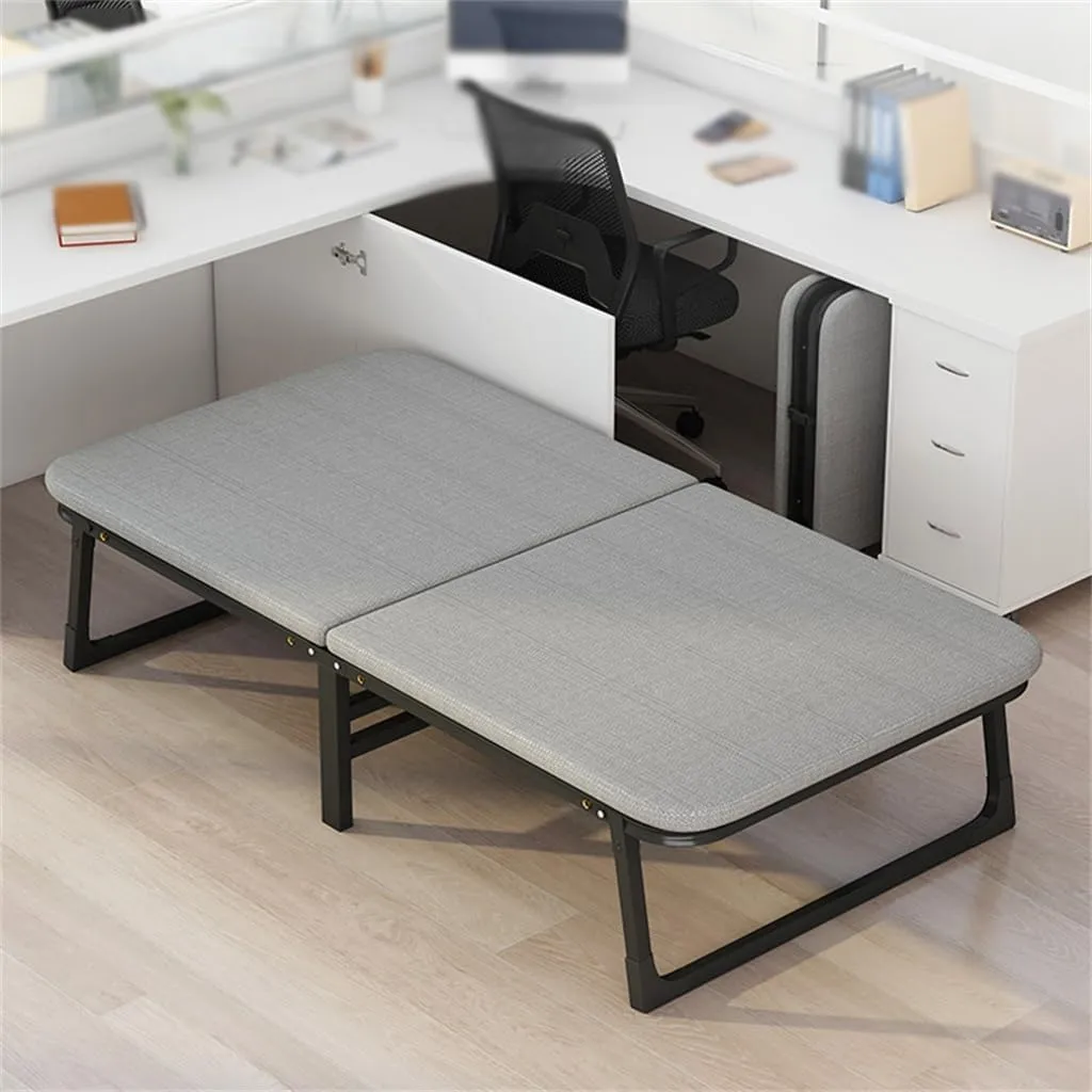 Office Folding Bed Upholstered Lunch Bed Single Household with Wheeled Beds Reinforced Beds Napping Artifacts(70cm)