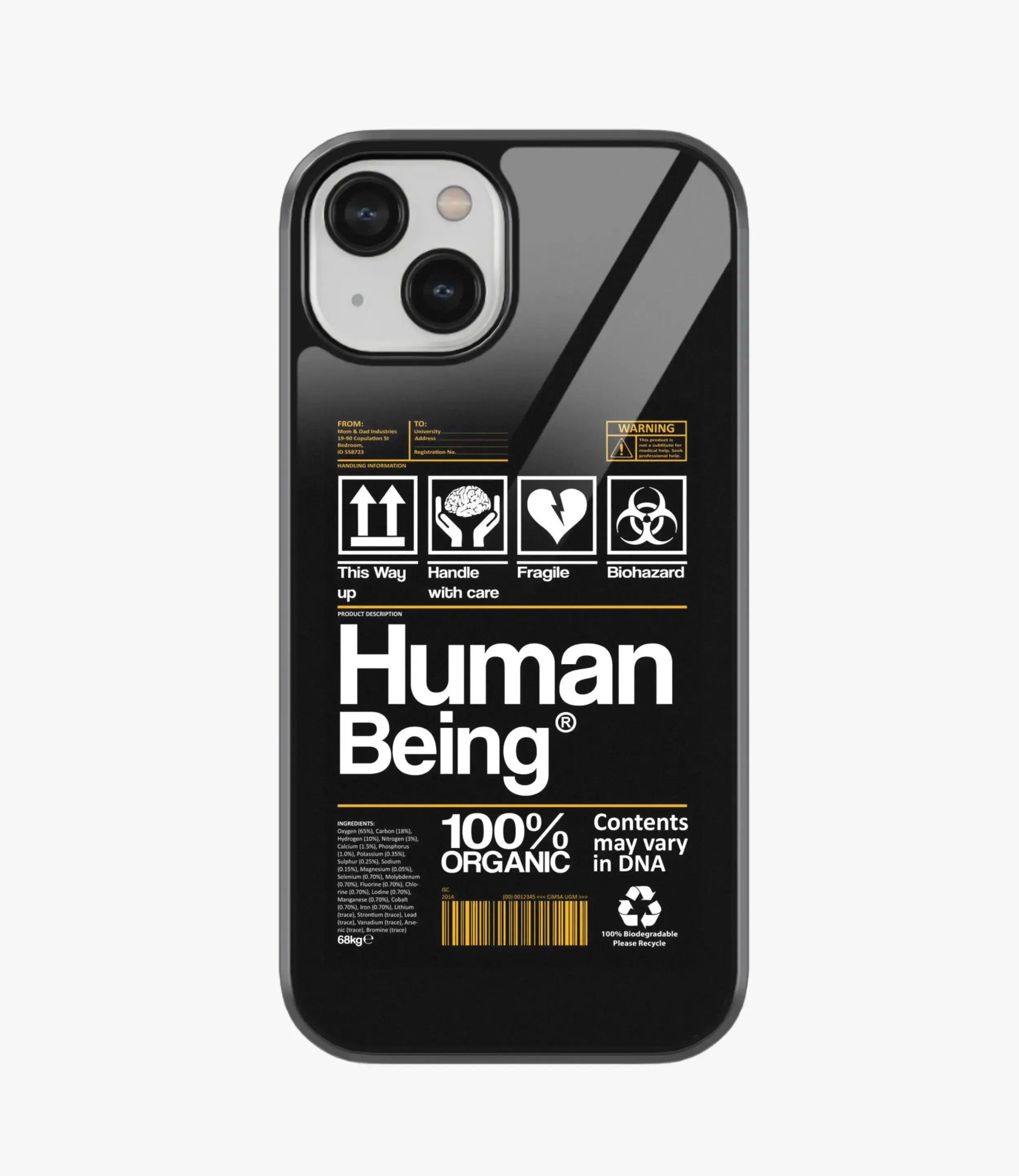 Organic Human Being Glass Phone Case