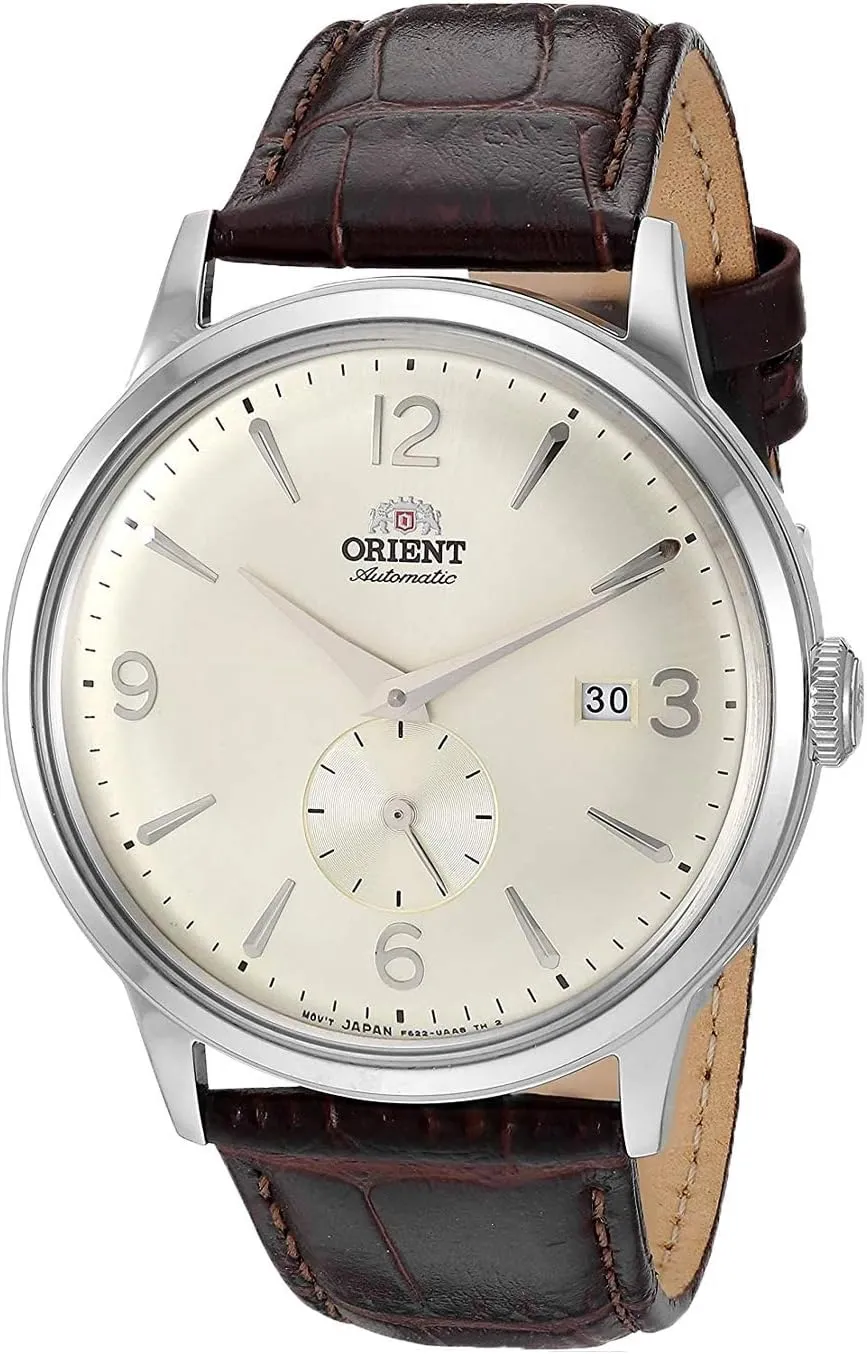 Orient Men's "Bambino Small Seconds" Japanese-Automatic Watch with Leather Strap, 21 mm