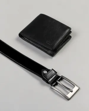 Pack Of 1 Black Wallet And 1 Jade Black Belt